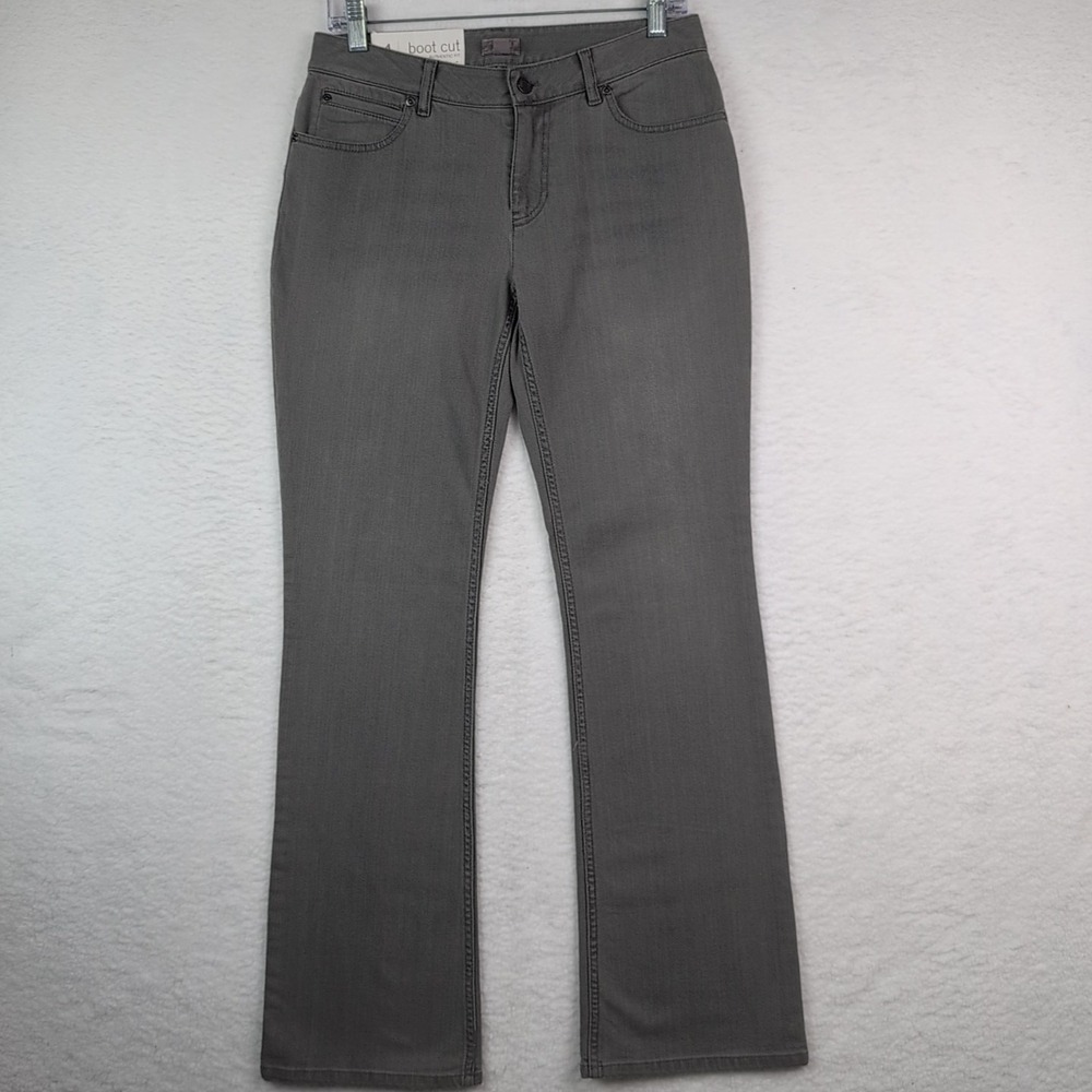 NWT J Jill Authentic Fit Boot Cut Jeans Women's 4 Gray‎ Stretch